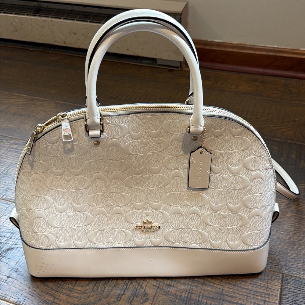 Coach White and Cream Satchel